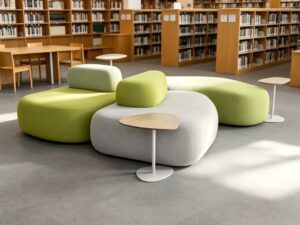 Pebble-Shaped Modular Reading Sofa | Modern Public Lounge Seating
