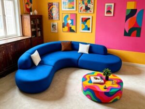 Modern Curved Modular Lounge Sofa | Sculptural Public Space Seating