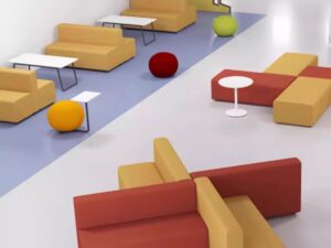 Two-Tone Modular Sofa for Commercial Lounges and Meeting Areas