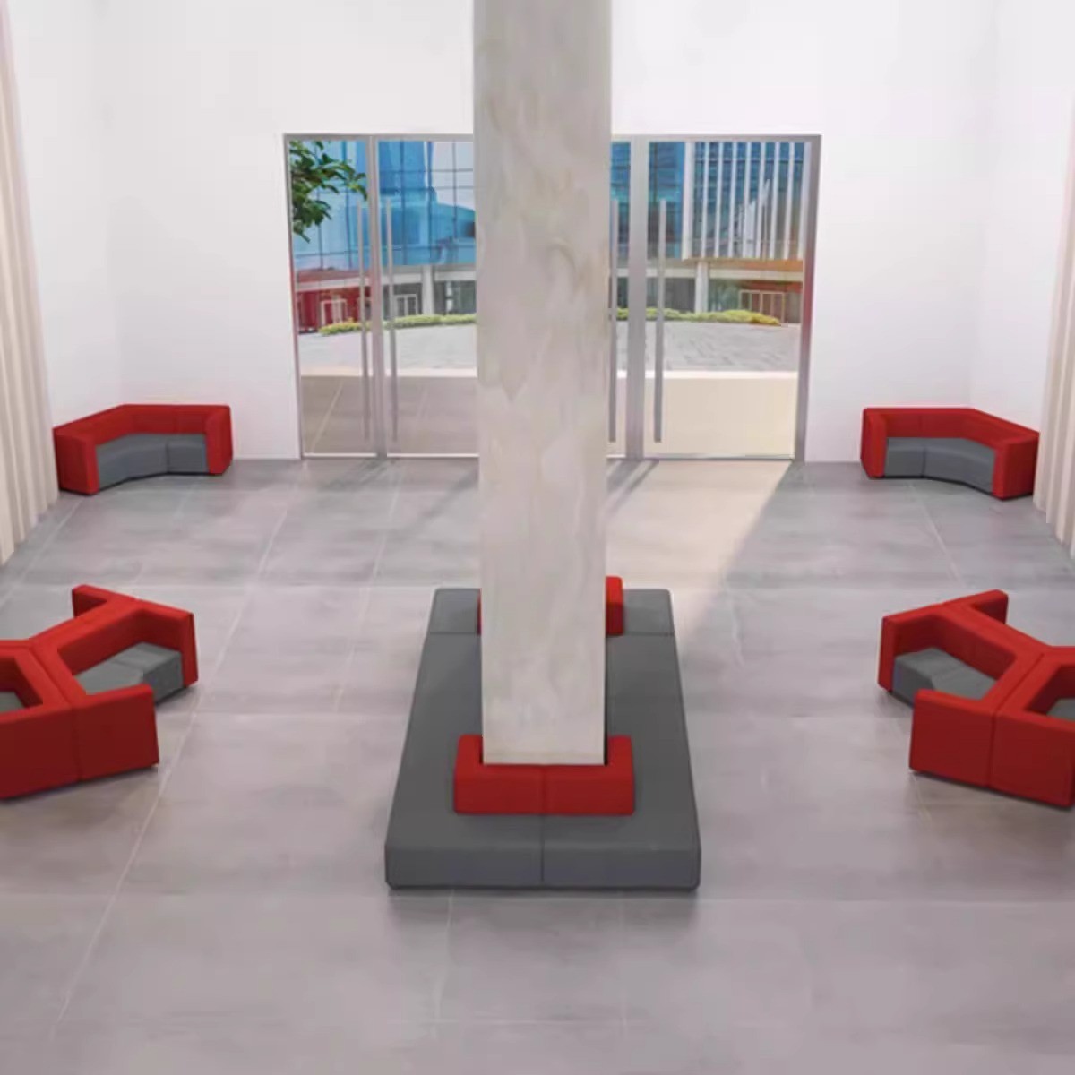 Two-Tone Modular Sofa for Commercial Lounges and Meeting Areas - Image 2