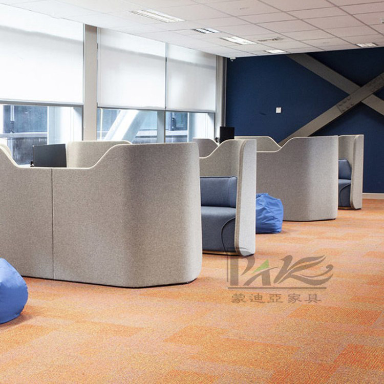 Modern High-Back Office Sofa | Privacy-Enclosed Seating with Integrated Work Table for Offices & Public Lounges - Image 4