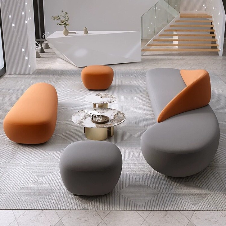 Modern Sculptural Modular Sofa | Flowing Public Lounge Seating - Image 4